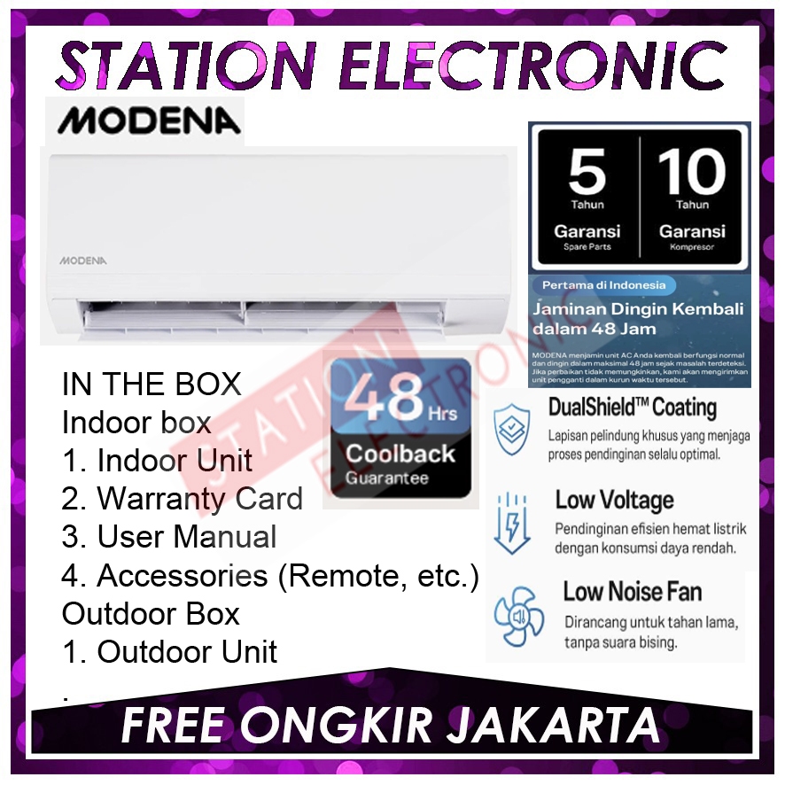 Jual MODENA Air Conditioner 0.5 PK - RA 0511 AAWH (UNIT ONLY) | Shopee ...
