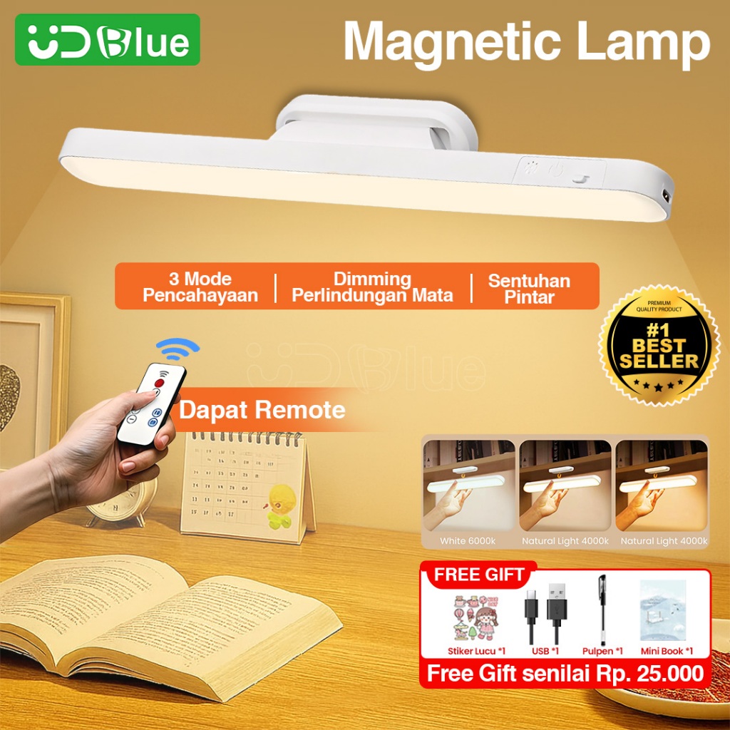 Jual (Free Remote)UDBLUE Lampu Dinding Magnetic 3in1 LED Wireless Tanpa ...