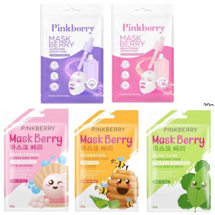 Jual Pinkberry Mask Berry Serum Sheet Face Mask 22g Hydrating ...