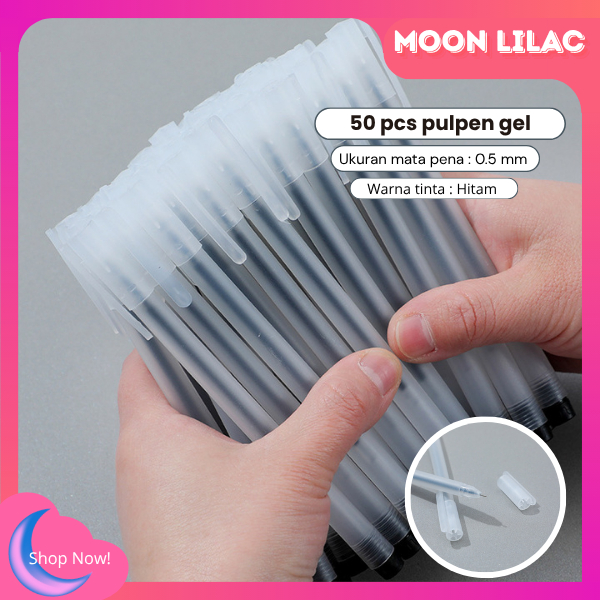 Jual PN06 Pena Set 50 Pcs Pulpen Gel Hitam 0.5mm Pulpen Runcing ...