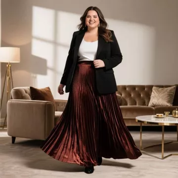 Rok Bludru Velvet Plisket Jumbo Big Size Skirt Premium Rok Panjang Wanita Dewasa Maxi Tebal XXL