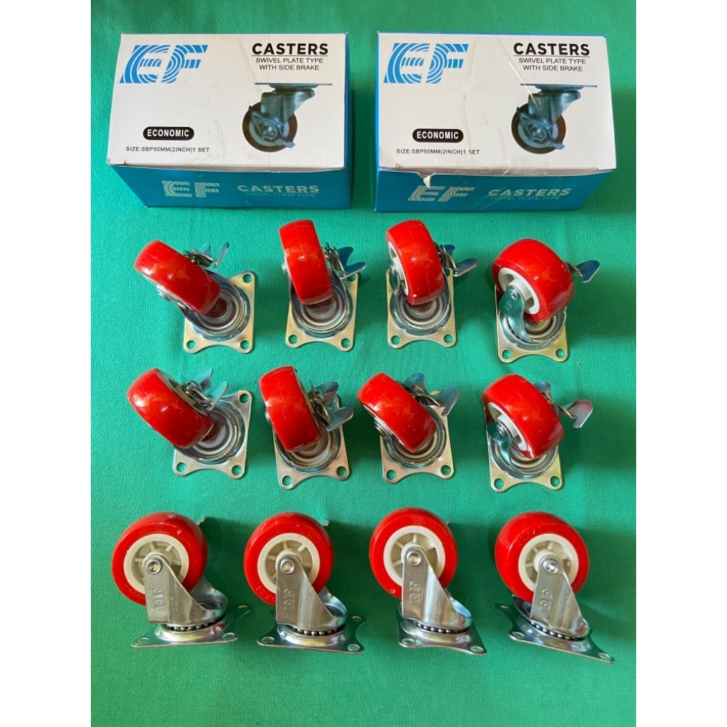 Jual ( 4 PCS ) Roda CASTERS Hidup + Rem 2