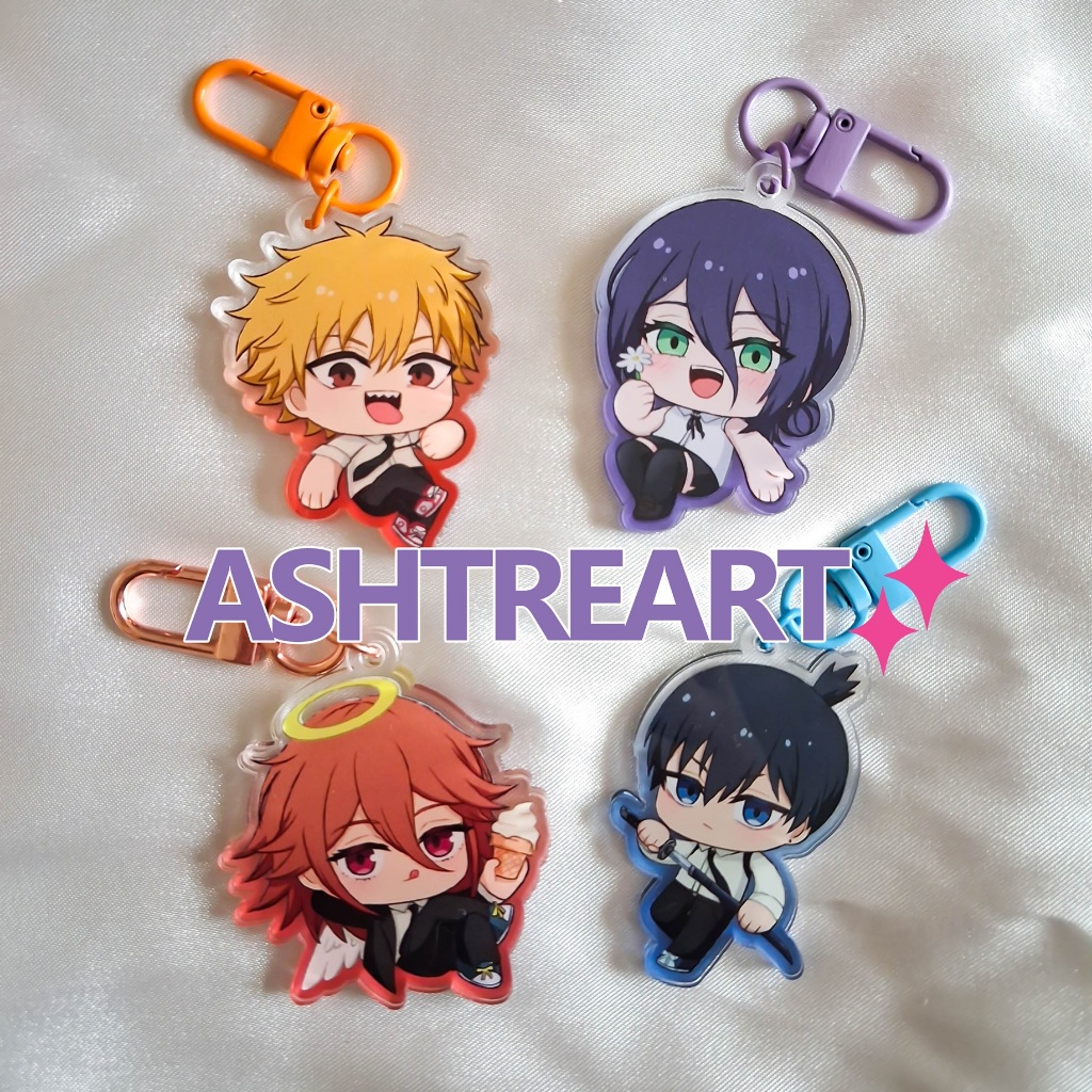 Jual [Ashtreart] CHAINSAW MAN Acrylic Keychain | Denji Reze Angel Devil ...