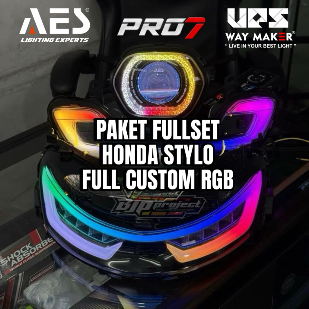 Jual PAKETAN FULLSET HONDA STYLO 160 BILED SEIN STOPLAMP RGB AES UPS ...