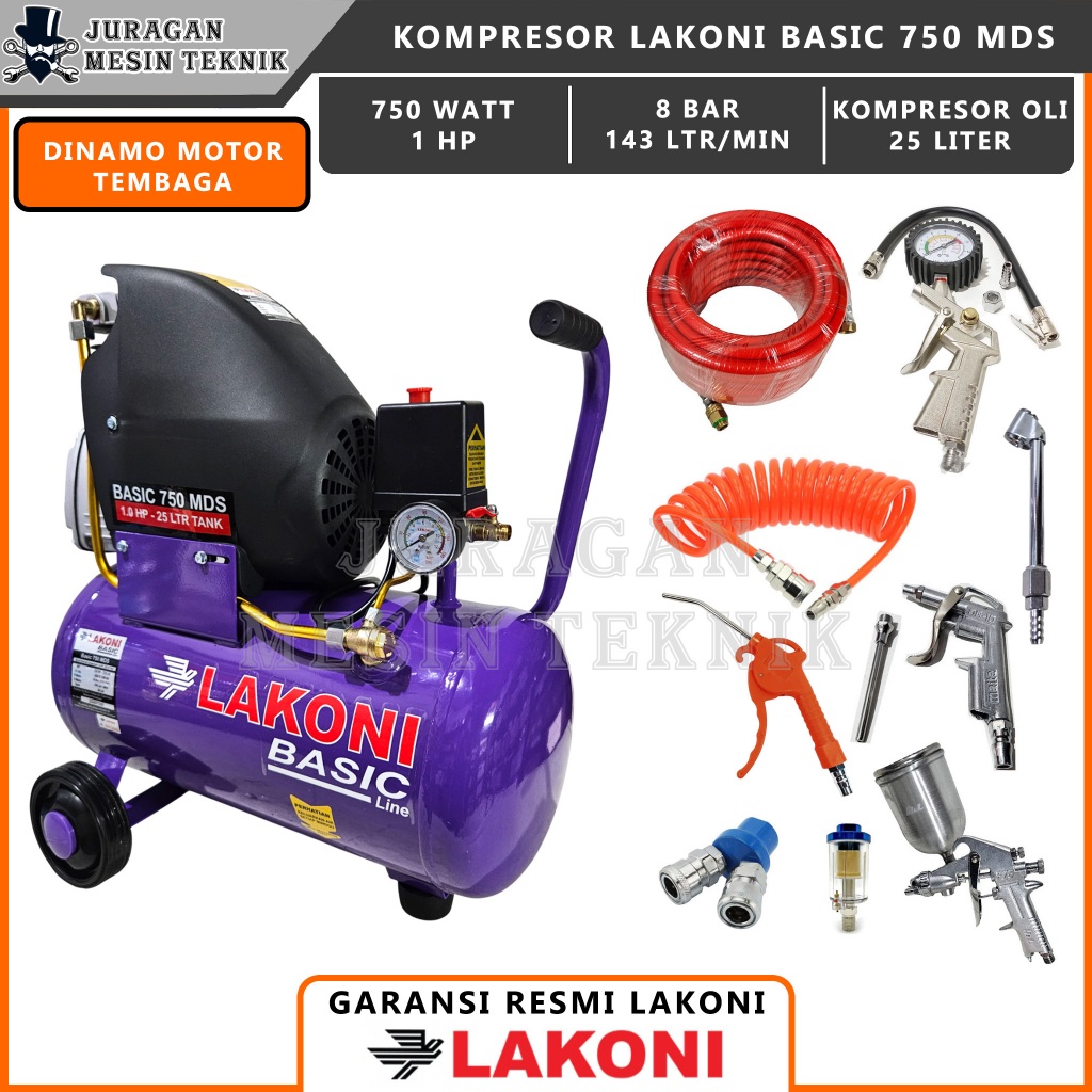 Jual Mesin Kompresor Lakoni Basic 750 MDS 1 HP 25 Liter | Shopee Indonesia