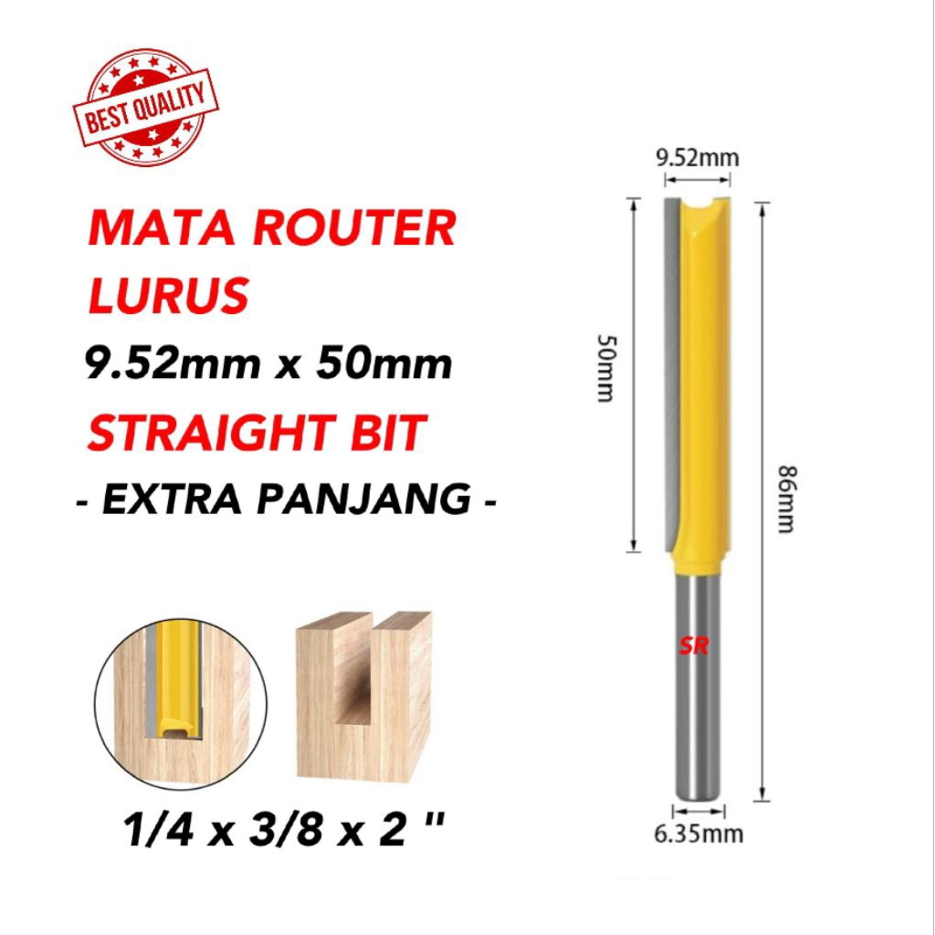 Jual Mata Router/ Profil Lurus 10mm (1/4 × 3/8 × 2