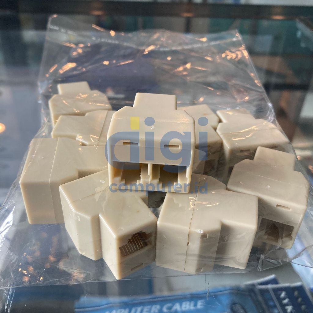 Jual Barrel RJ45 Double 1-2 Connector Barel Cabang RJ45 Sambungan LAN ...