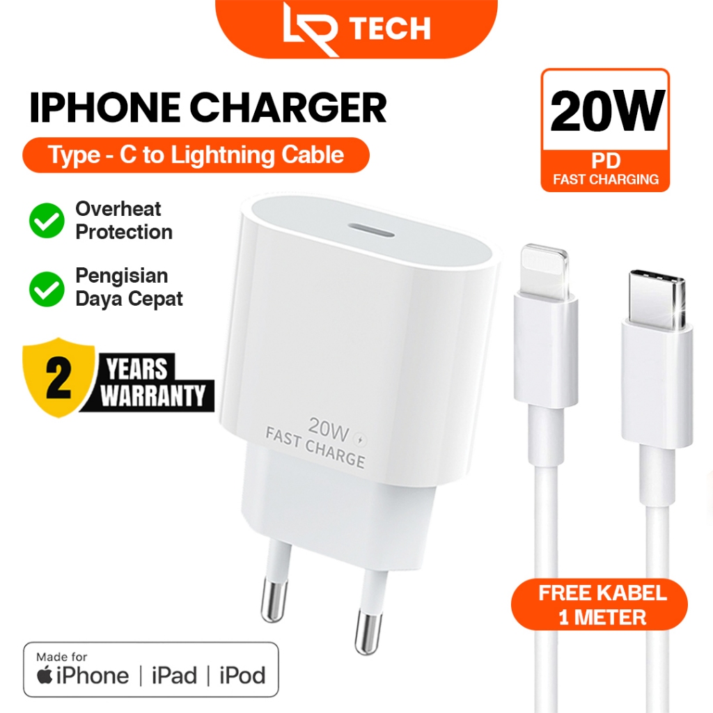 Jual (GARANSI 2 Tahun) LRTECH PD Charger + Kabel Iphone Fast Charging ...