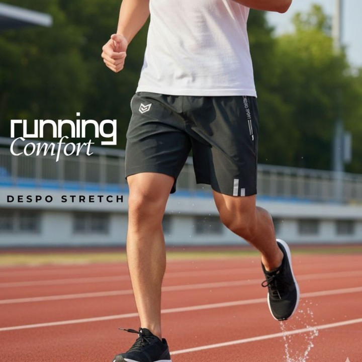 Moro Sportswear - Celana Olahraga Pendek Despo Stretch Unisex Elastis Cepat Keri