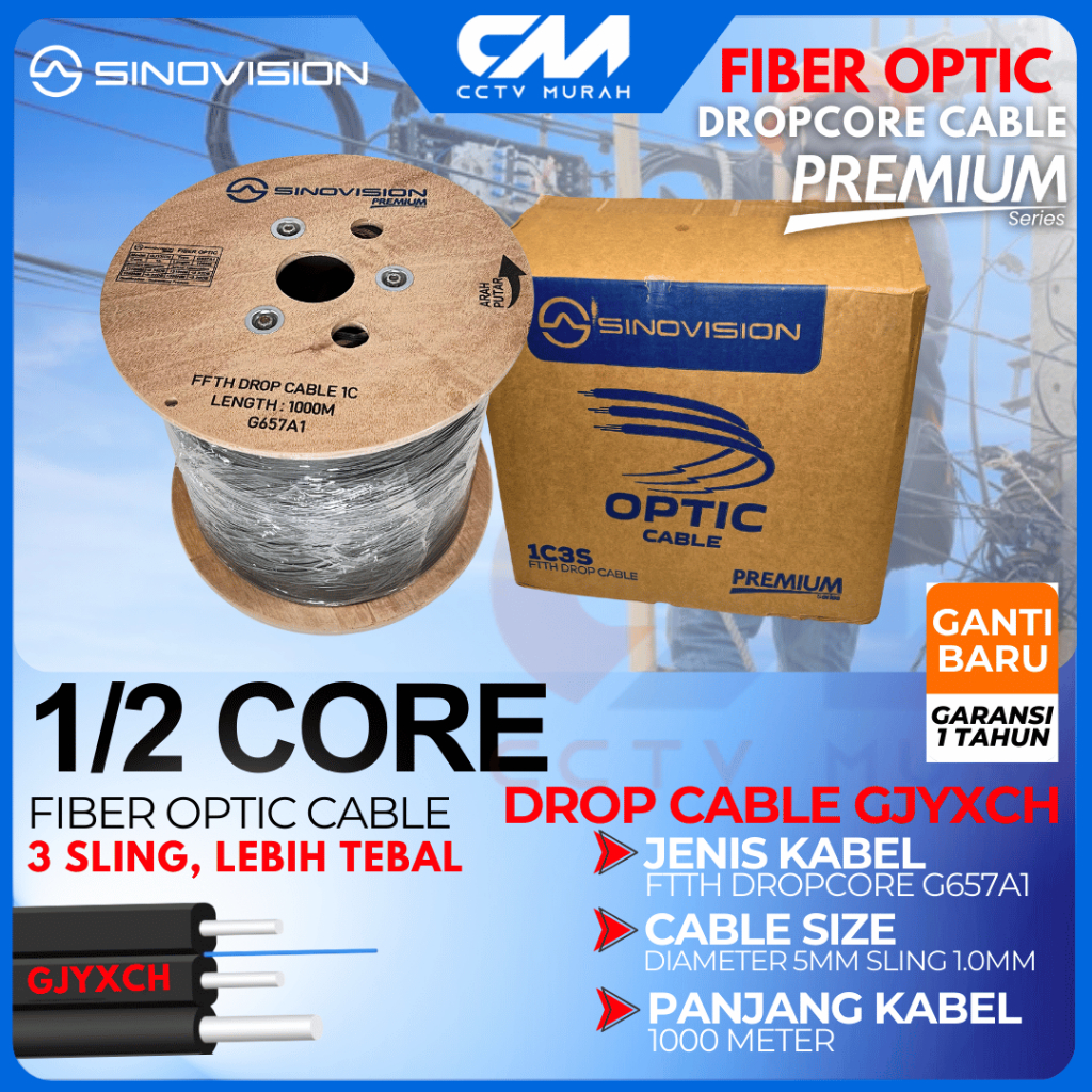 Jual Kabel Dropcore Premium 1c Core 2 Core 3 Seling Sinovision dropcore ...