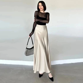 Rok Satin Maxi Premium Rok Duyung Panjang Wanita Formal Casual Bawahan Kerja Kuliah