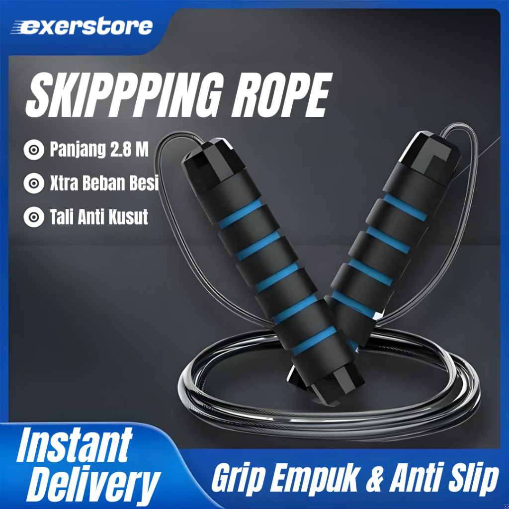 Jual Tali Skipping Jump Rope Gym Fitness Rapid Cepat Lompat Tali Cable ...