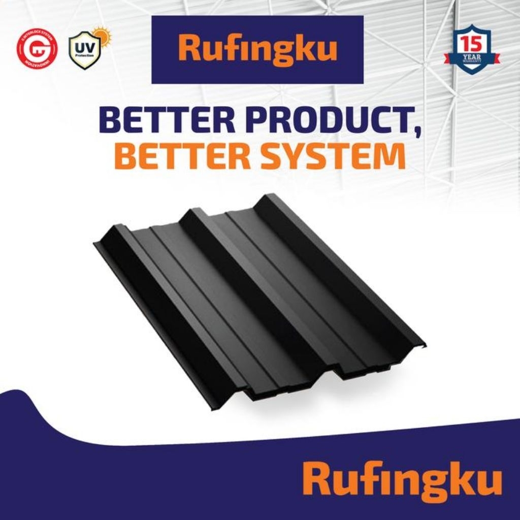 Jual Atap UPVC Rufingku 15mm Warna Hitam | Harga per meter, namun harga ...