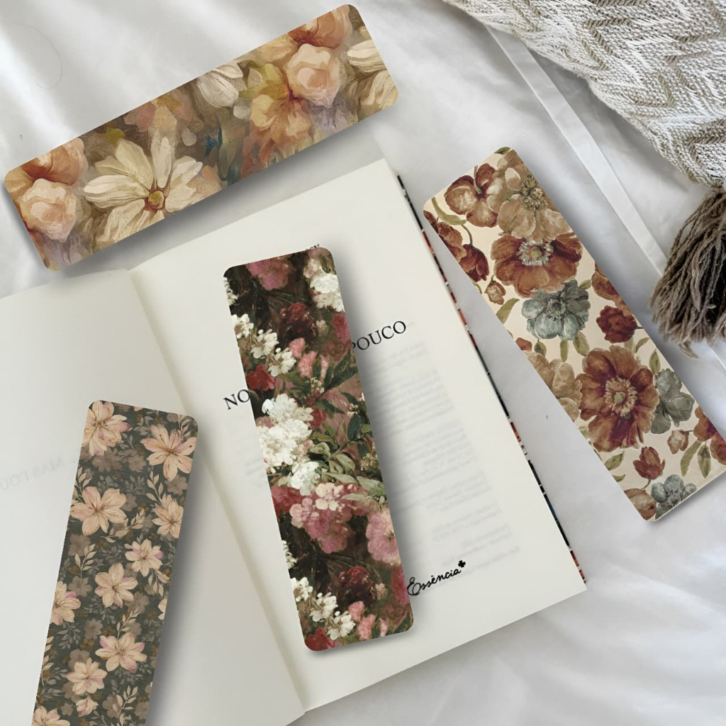 Jual Bookmark Motif Vintage Floral | 1 sisi – Glossy Premium | Penanda ...