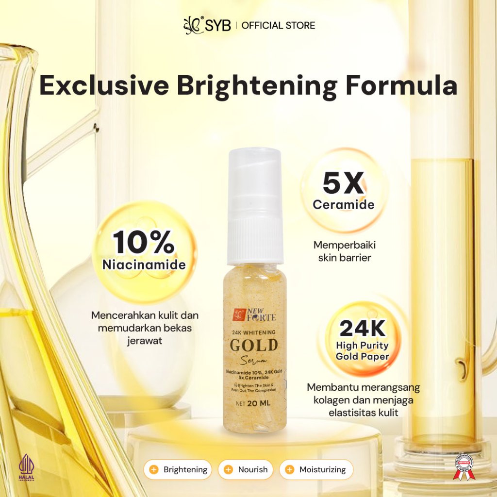 Jual NEW SYB FORTE 24K WHITENING GOLD SERUM (FACE SERUM) | Shopee Indonesia
