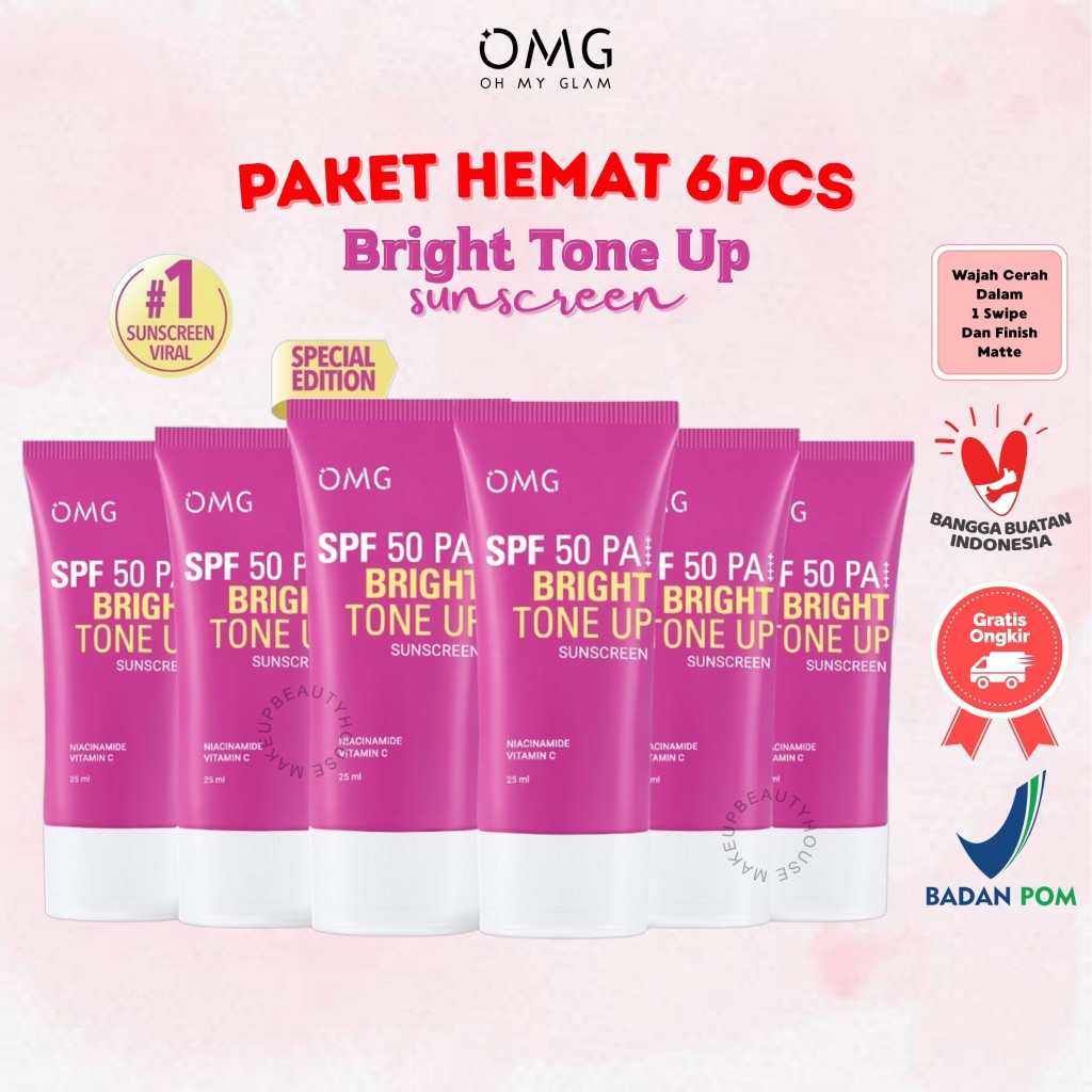 Jual [PAKET 6PCS] OMG OH MY GLOW Bright Tone Up UV Barrier Sunscreen ...