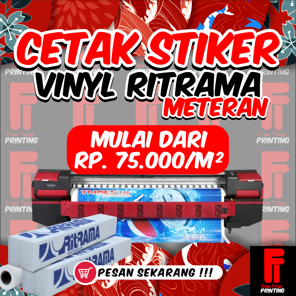 Jual CETAK STIKER METERAN Bahan Ritrama stiker boot stiker kaca stiker ...