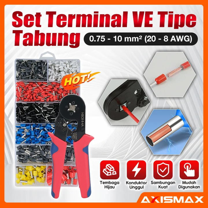 Jual COD Skun Ferrules Insulated Terminal Block Connector 1200 PCS With ...