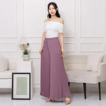 Celana Kulot Plisket Wavy Celana Kulot Flowy Pleated Cullote Pants Kulot Big Size