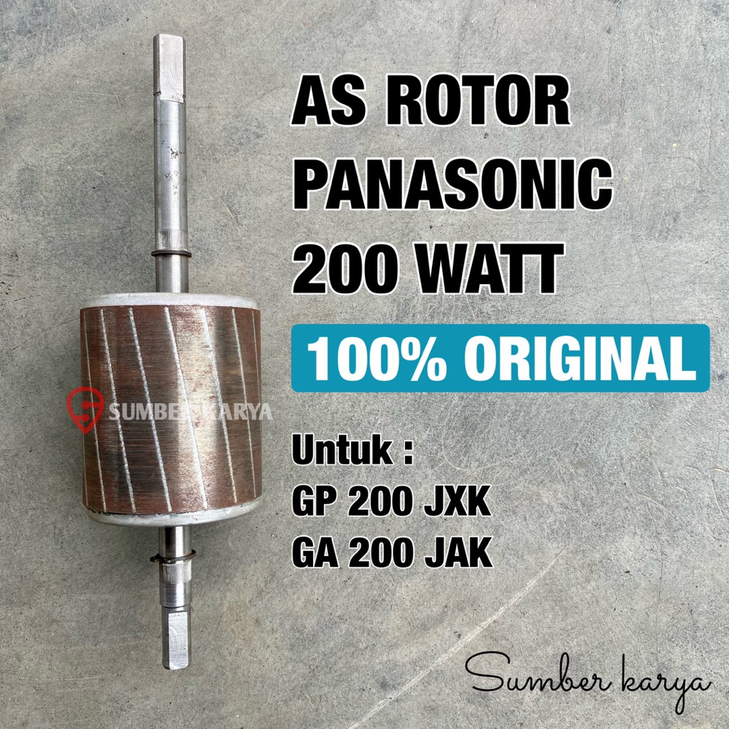 Jual ROTOR / AS POMPA AIR PANASONIC - 200 watt TANPA Bearing | Shopee ...