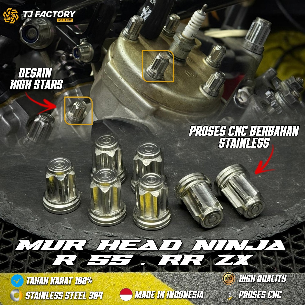 Jual 1 Set MUR HEAD BLOK NINJA 2 TAK RR R SS ZX150 Stainless CNC By Tj ...