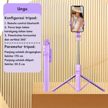 Probis A12 1.7 Meter Tongsis Tripod Dengan Remote Bluetooth Tongsis Tripod Ponsel 170CM Selfie