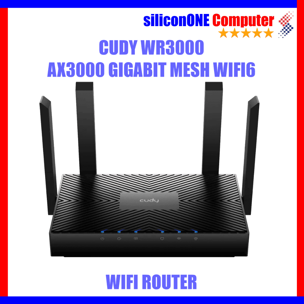 Image showcasing Jual Cudy WR3000 AX3000 WiFi 6 Router 4K Streaming Gigabit Mesh Wi-Fi 6 ...