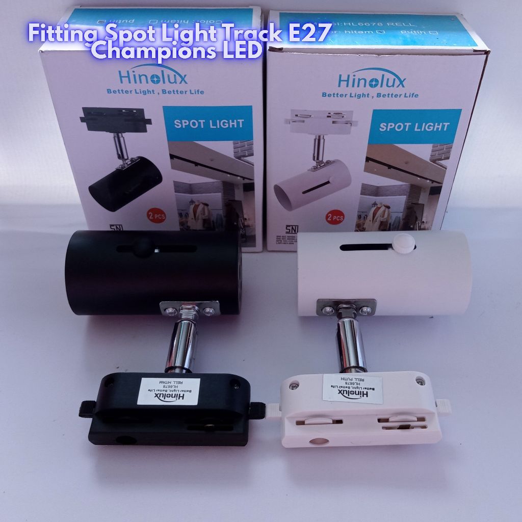 Jual Fitting Lampu Rell Track Spot Light E27 Hinolux | Shopee Indonesia