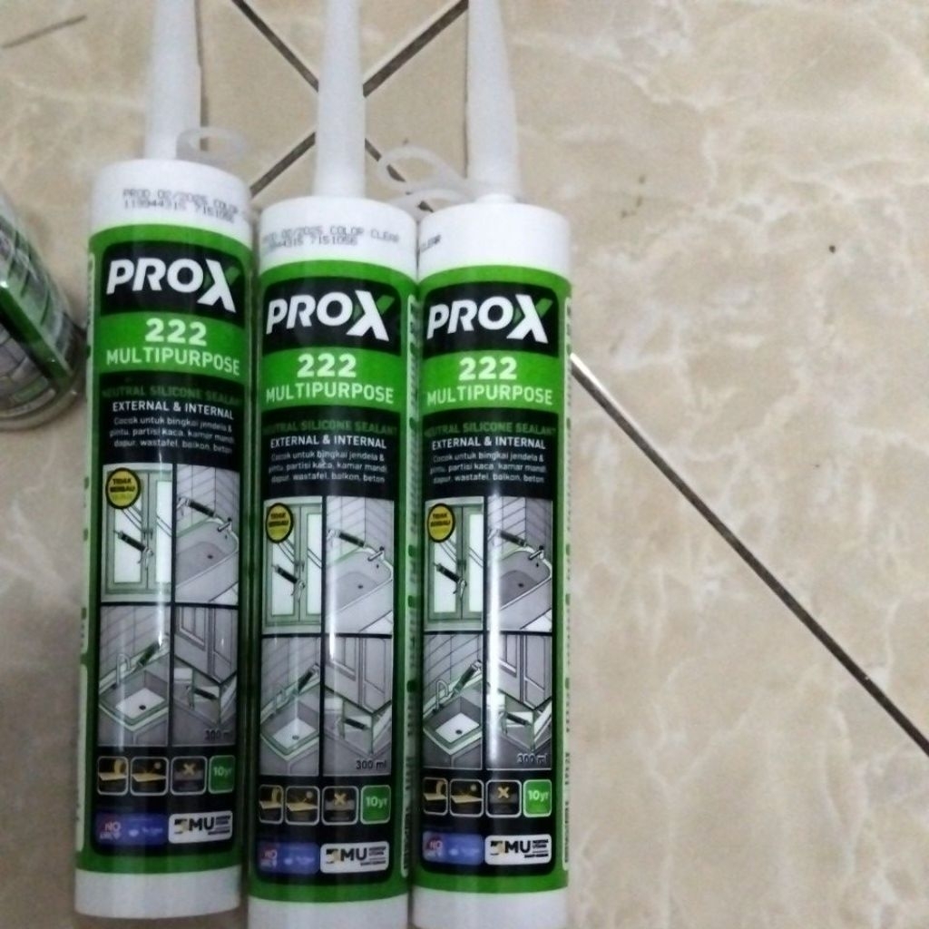Jual PROX 222 Silicone Sealant Neutral Lem Botol Kaca Kanopi Netral ...