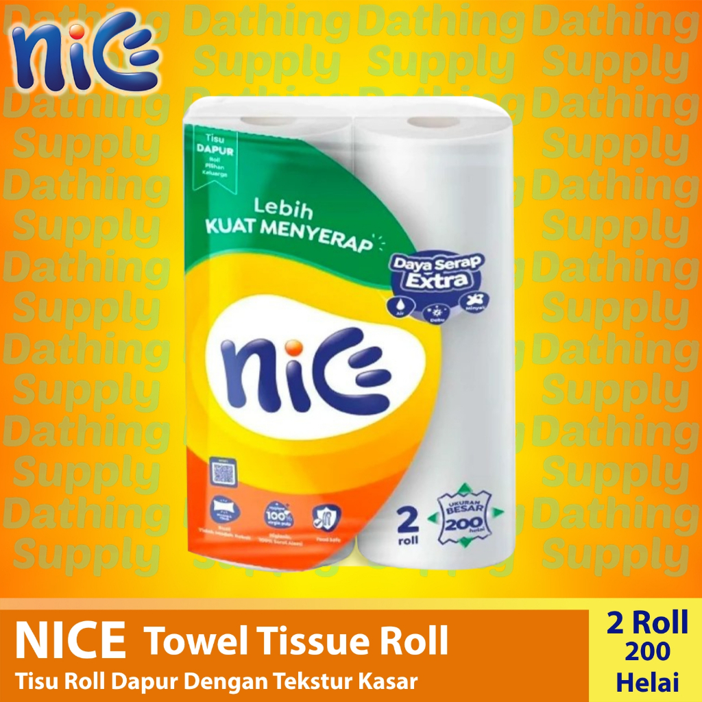 Jual Tissue NICE Kitchen Towel Roll Embossed Isi 2 Roll 200 Helai - 1 ...