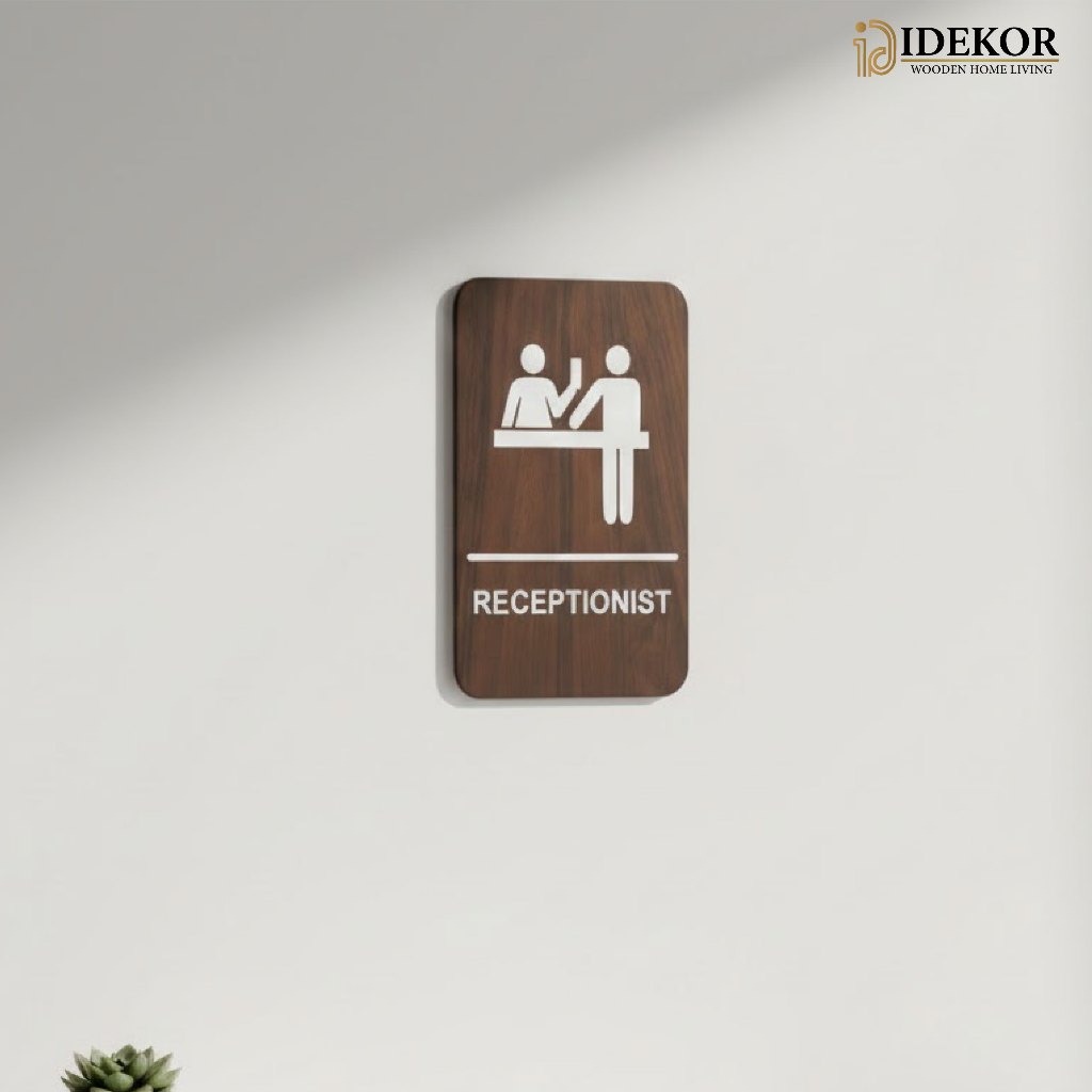 Jual Sign Receptionist – Papan Tanda Resepsionis Premium Estetik Kayu ...