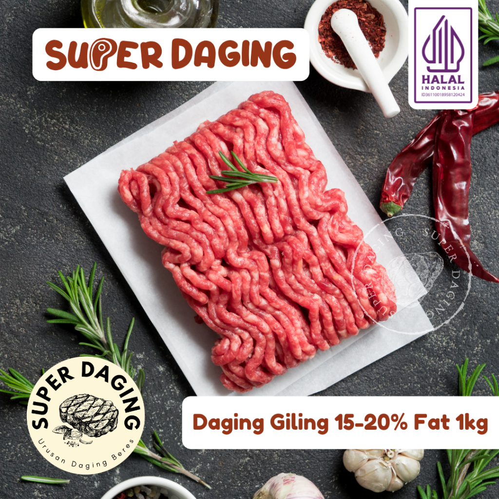 Jual SUPER DAGING Minced Beef Daging Sapi Giling 15-20% Lemak 1 kg ...