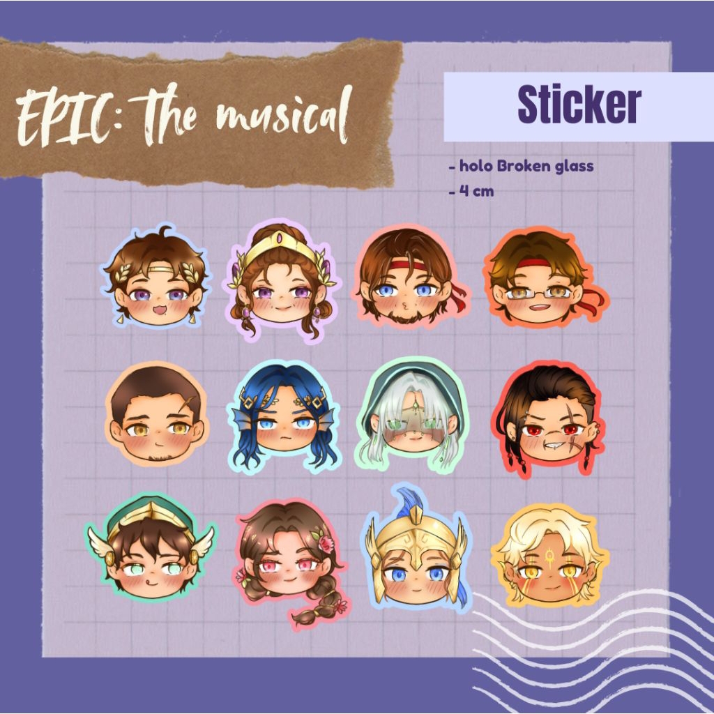 Jual Stiker karakter Epic the musical / character sticker epic the ...