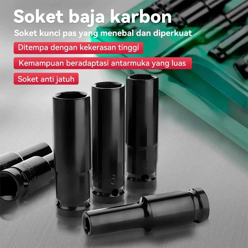Jual Reaim 20PCS Socket Extention Impact Socket 1/2 Inch 8-32MM ...