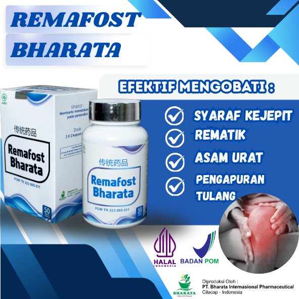Obat Syaraf Kejepit Ampuh Original | Obat Rematik Asam Urat Pengapuran Tulang | Remafost Bharata