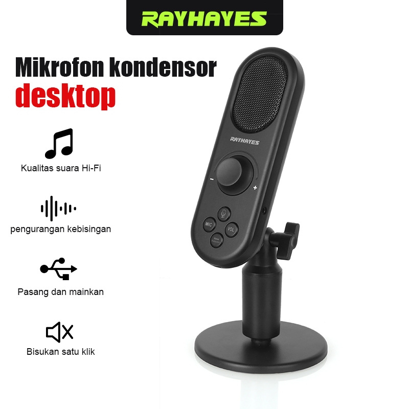 Jual RAYHAYES Mikrofon RGB Condenser Microphone YouTuber PC Laptop ...
