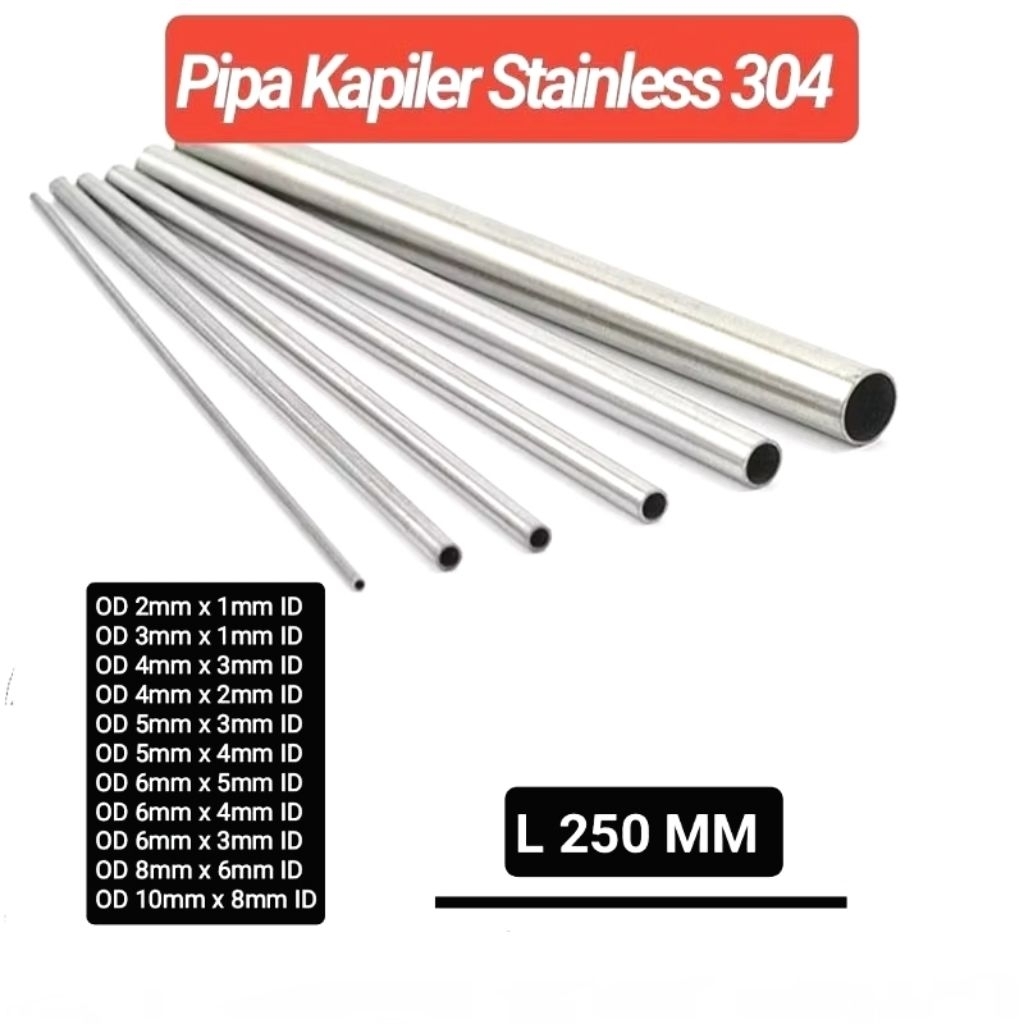 Jual Pipa Kapiler Stainless 304 / Pipa Tubing OD 1mm2mm 3mm 4mm 5mm ...