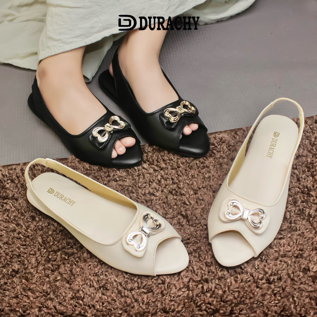Jual DURACHY Della - Sandal Wanita Mules Flat SlipOn Full Busa Lancip ...