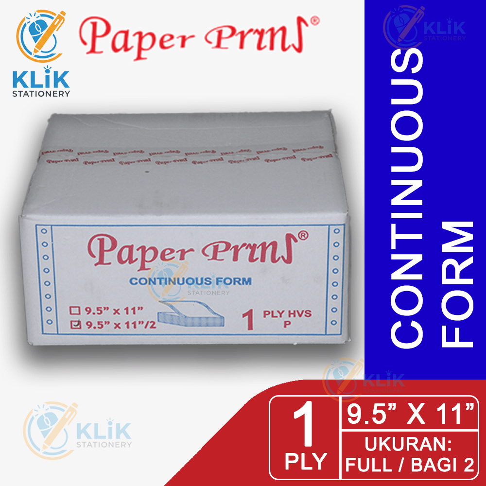 Jual KERTAS CONTINUOUS FORM 9.5 X 11 1 PLY PAPER PRINT FULL BAGI 2 K1 ...