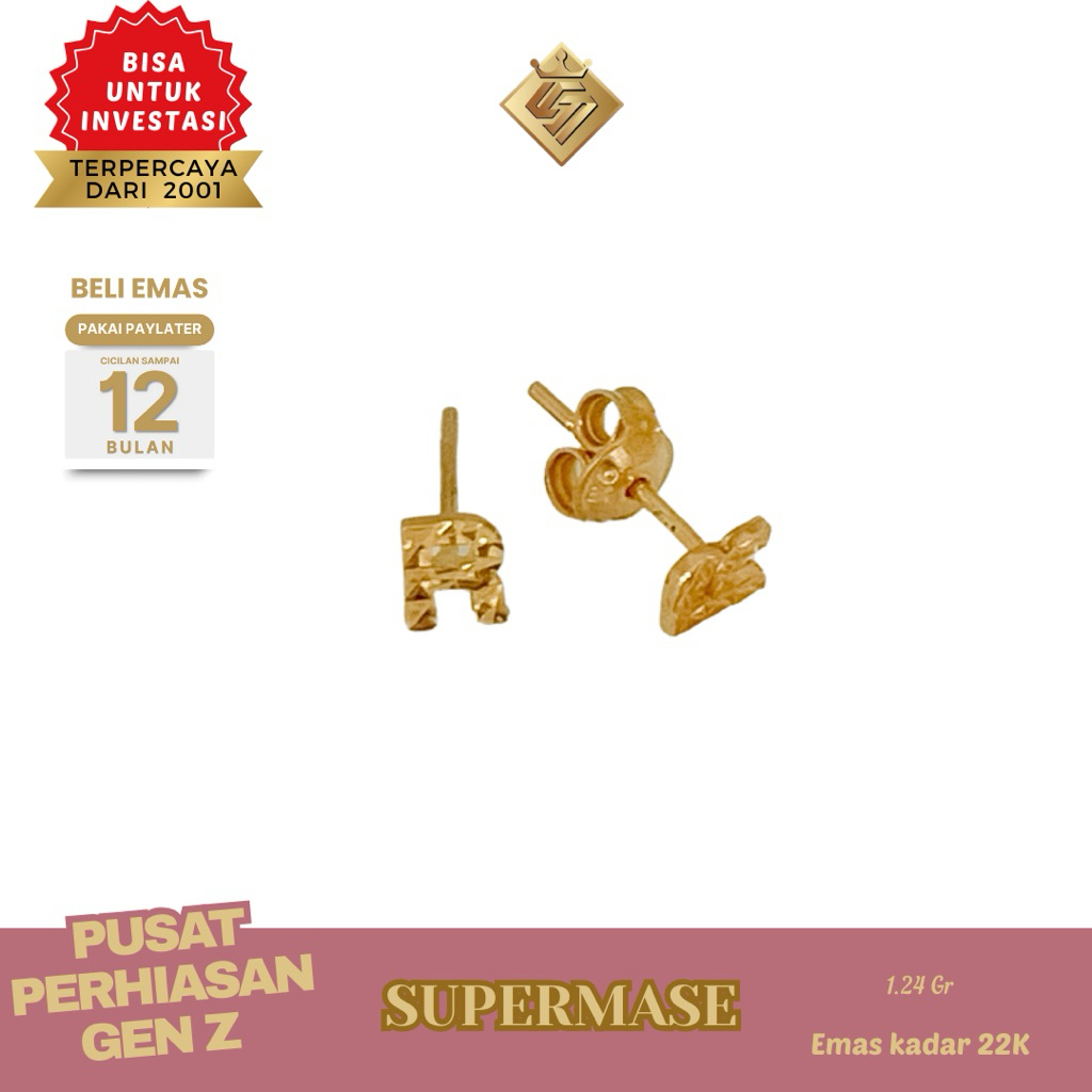 Jual Liontin Inisial R Emas 22K - Supermase | Shopee Indonesia