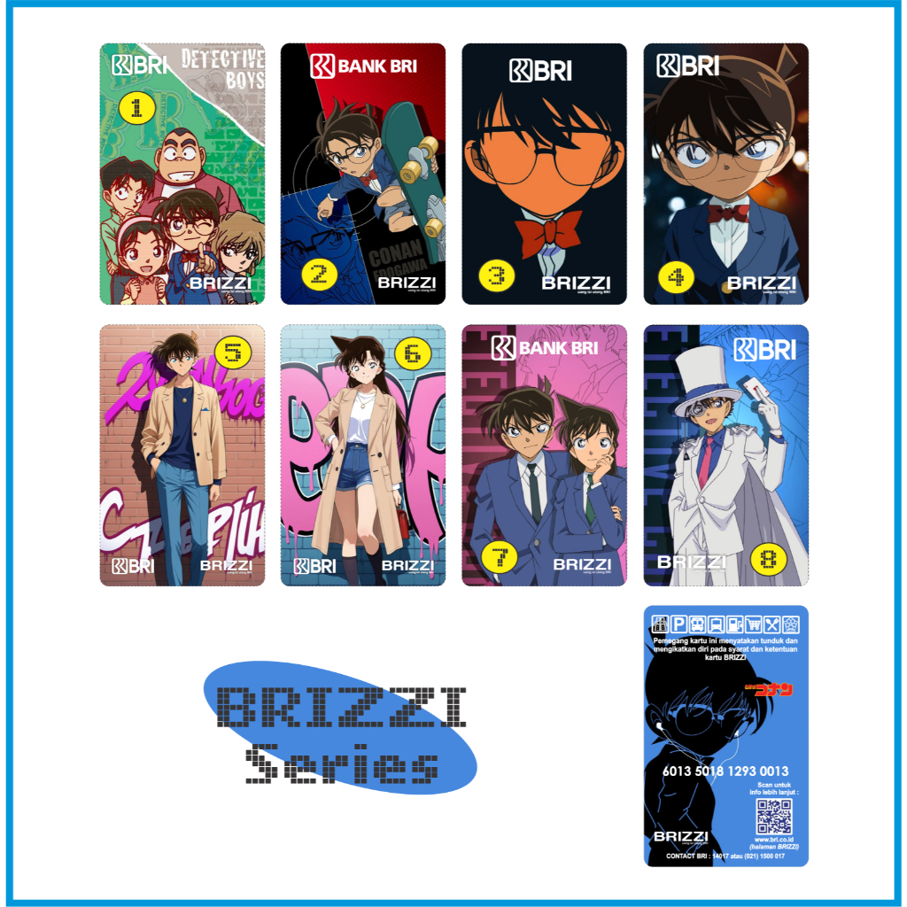 Jual Kartu eMoney eToll Tapcash BRIZZI edisi Det. Conan - Custom Print ...