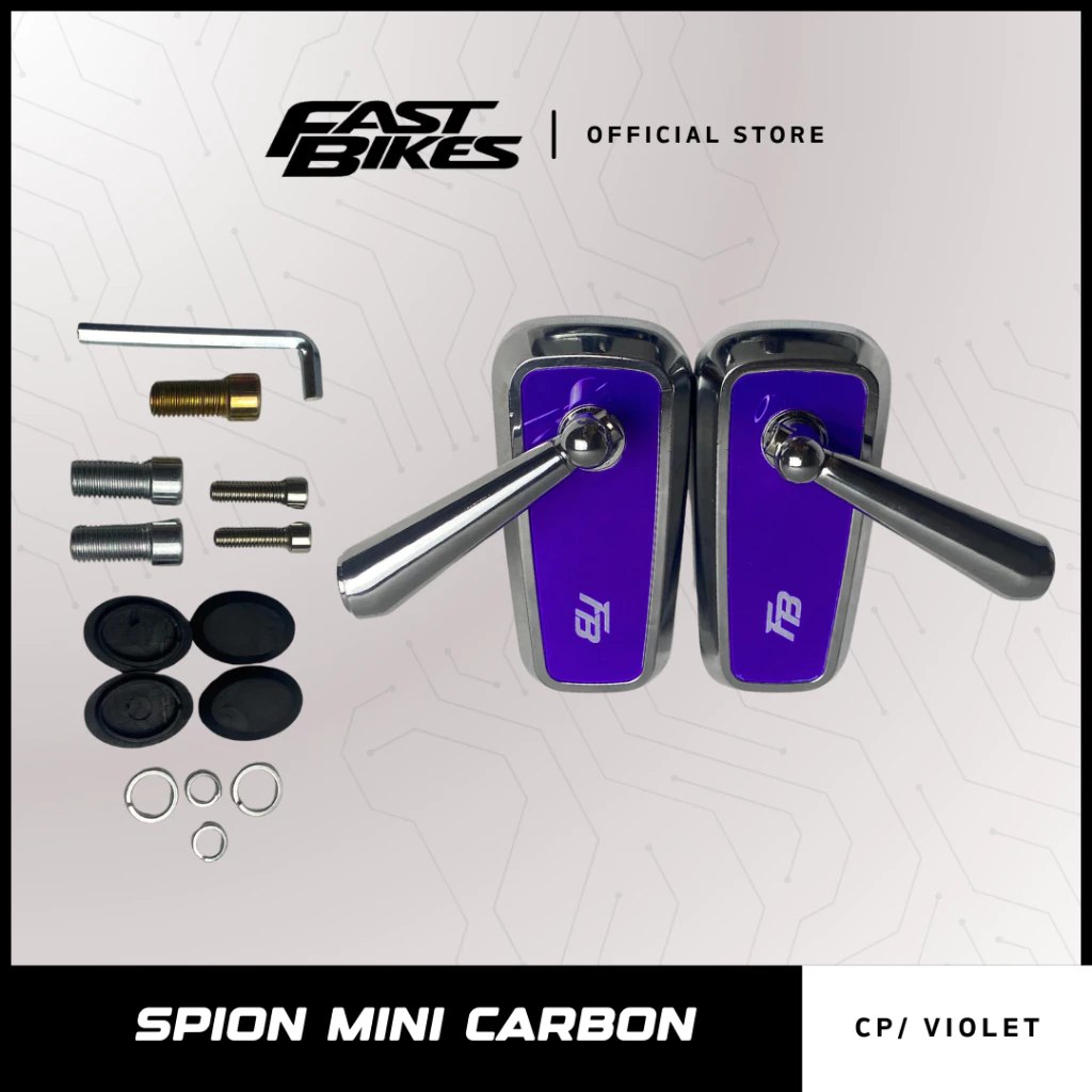 Fastbikes - Spion Carbon Universal Hitam Chrome Mini Nmax Aerox Beat 3229B-70