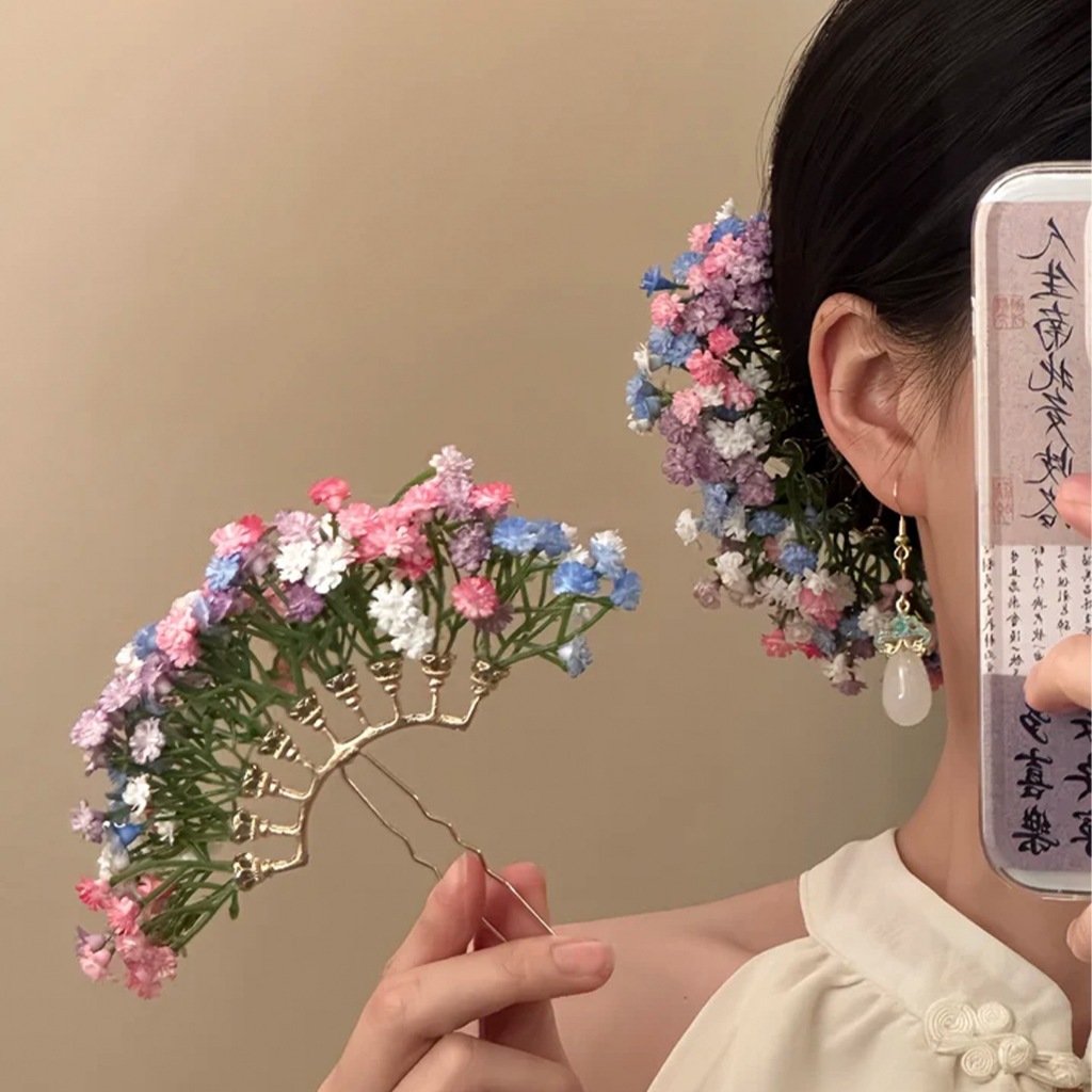 Jual Tusuk Konde Bunga Warna-Warni [Gaya Liu Yifei] Jepit Rambut Wanita ...