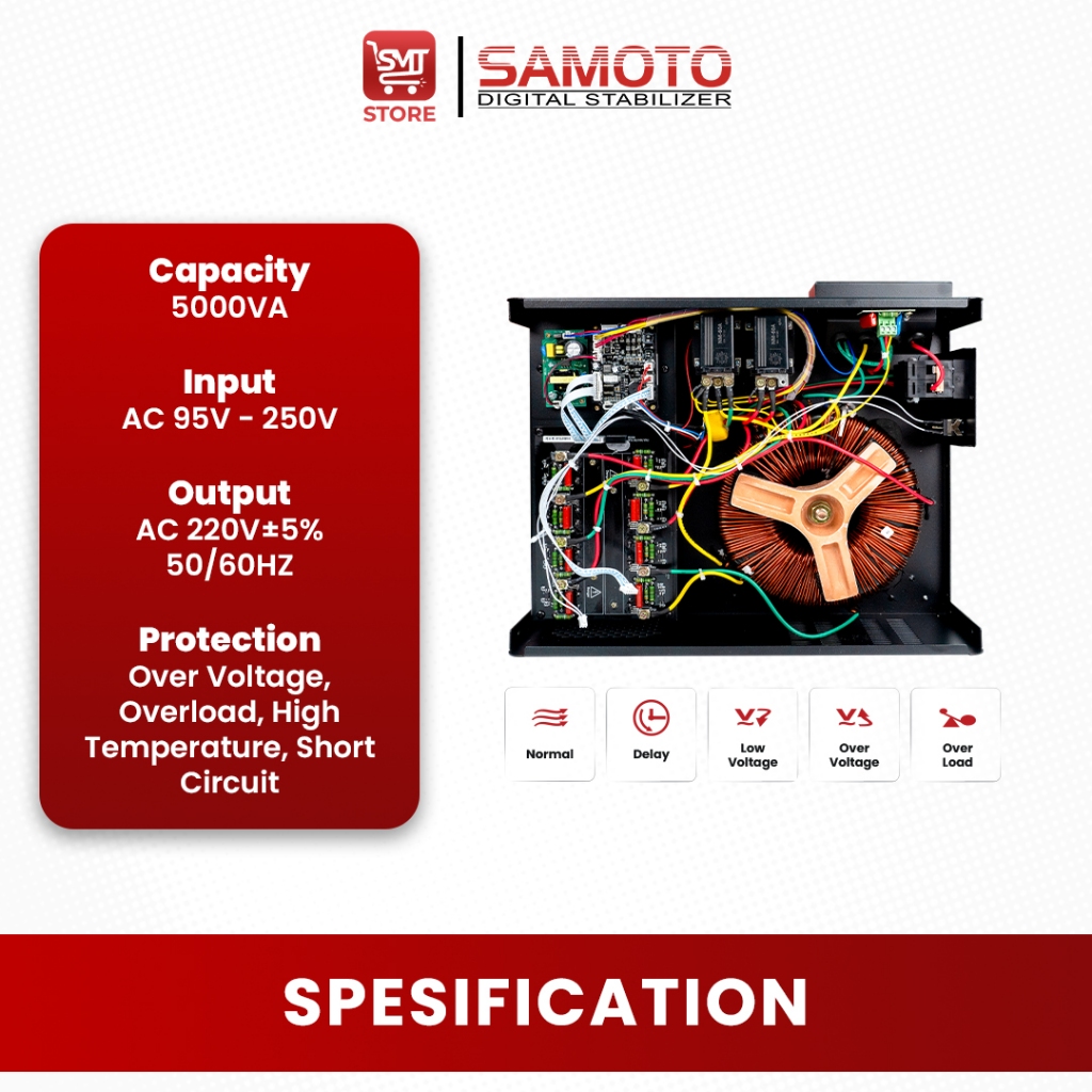 Jual Samoto Stabilizer 5000VA STC5000 Triac Control Digital Stavolt ...