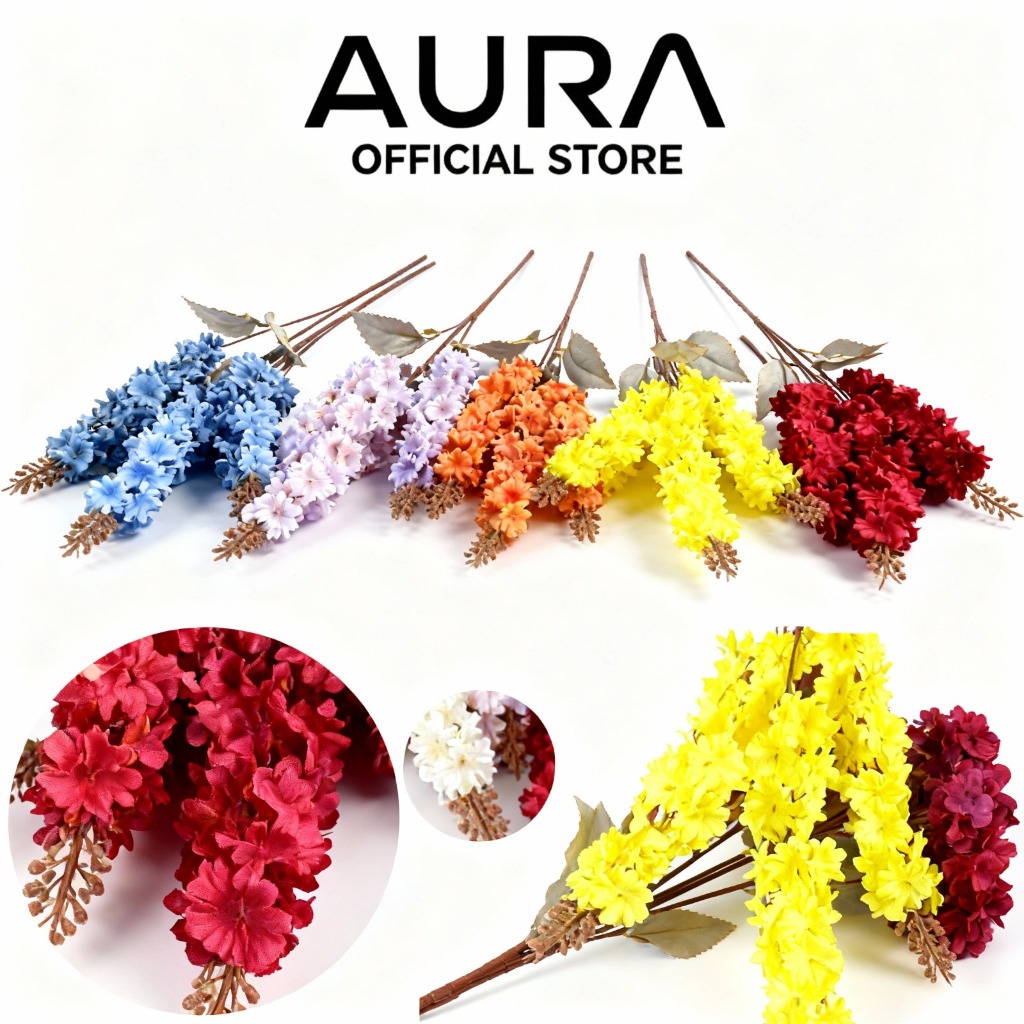 Jual Aura Bunga Hias Deliphinium Spring Artificial Bunga Cabang Tiga ...