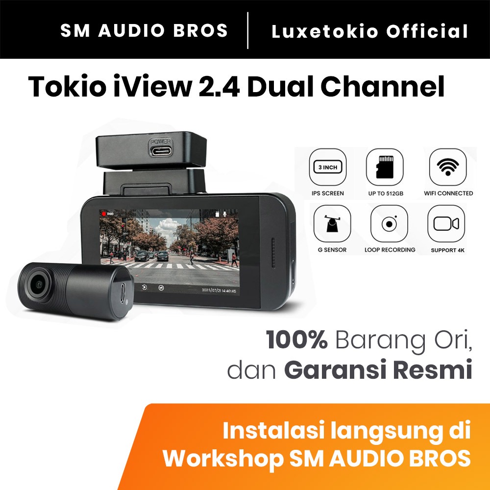 Jual Luxetokio iView 2.4 Kamera Dashcam Mobil 2 Channel IPS Screen ...