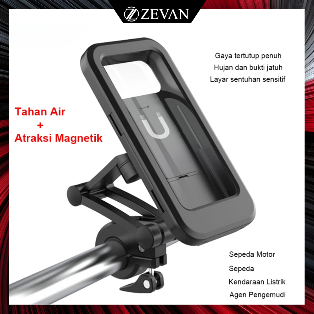 Jual Zevan Holder HP Motor Anti Air Waterproof 360 Derajat Kuat Kokoh ...