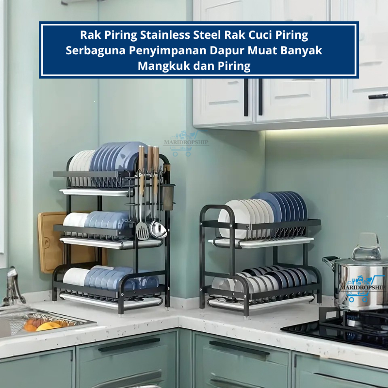 Jual Rak Piring Stainless Steel Rak Cuci Piring Serbaguna Penyimpanan ...