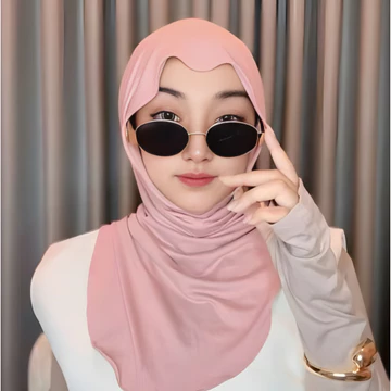 Hijab Instan Bergo Huma Bahan Jersey Cooltech Meleyot Pashmina Top Bisa Empat Model Size M