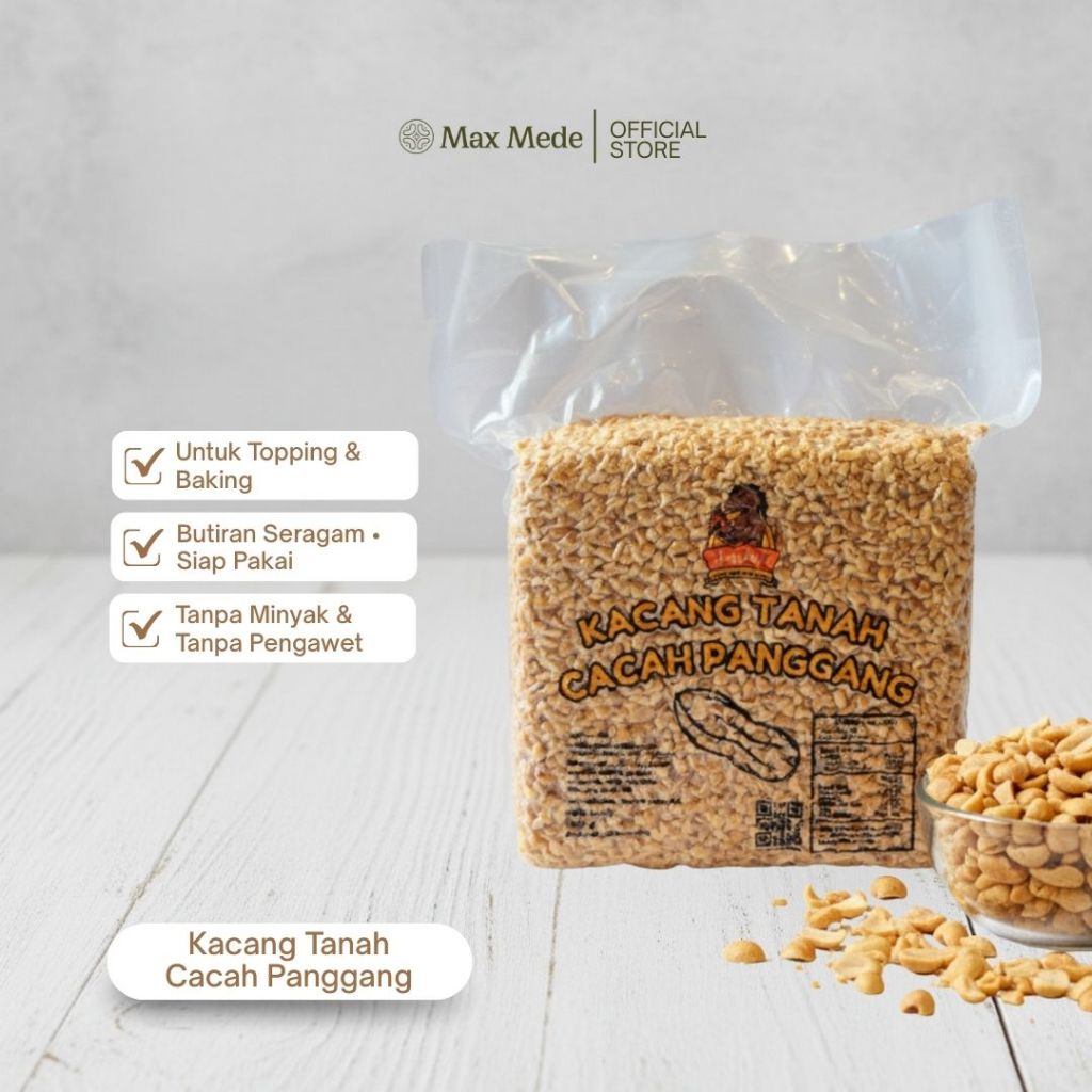 Jual Max Mede - kacang Tanah Cacah panggang 1Kg | Shopee Indonesia